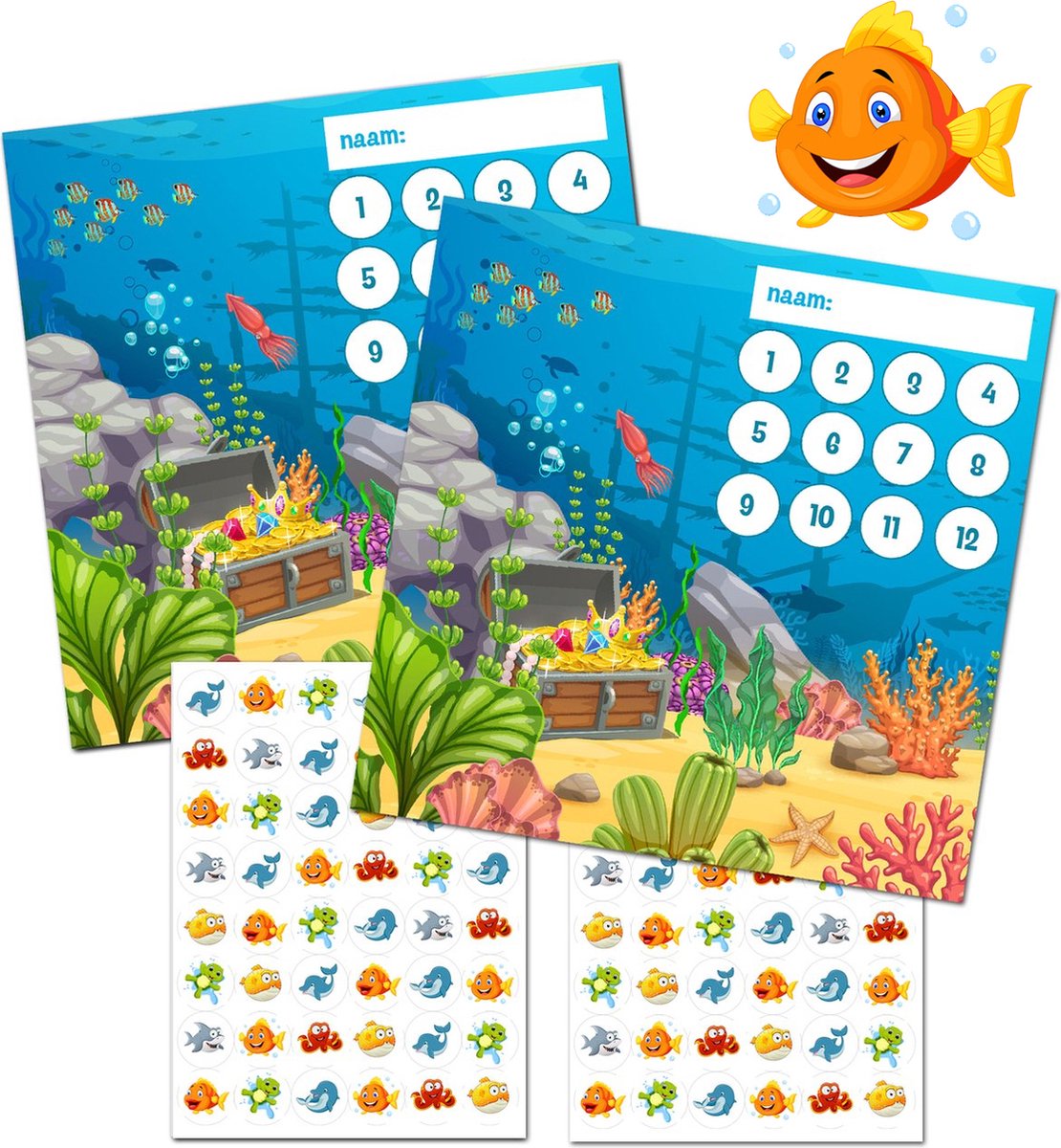 Goedkoopste Beloningssysteem met Stickers - Beloningskaarten Zeedieren Beloningsstickers - Beloningssysteem Kinderen - Aftelkalender - Zindelijkheidstraining Kind - Zindelijkheidstraining - Belonen met Stickers - Stickervellen Beloningssysteem Jongens