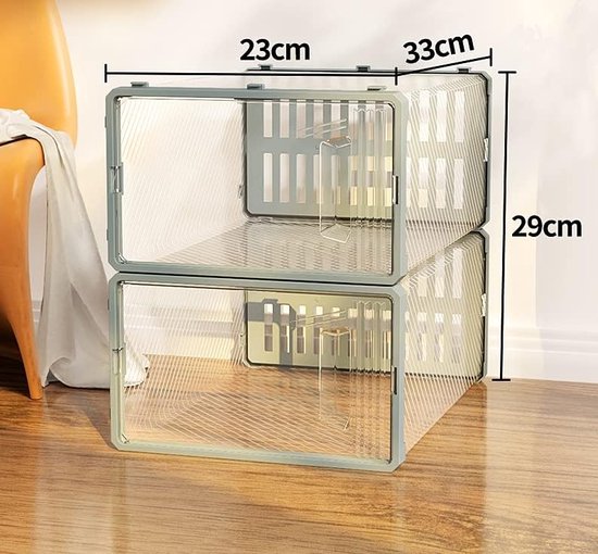 Lot De 6 Boîtes à Chaussures Transparentes Empilables - Organisateur Placard Pour Baskets, Talons, Chaussettes