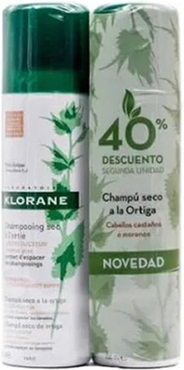 Klorane Oily Hair Dry Shampoo Brown Nettle 2x150ml