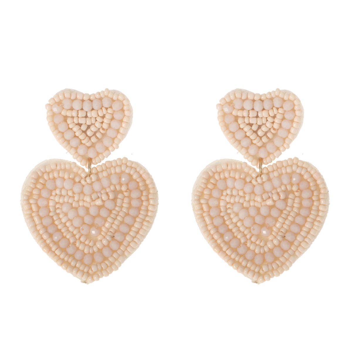 The Jewellery Club - Nove earrings ecru - Oorbellen - Dames oorbellen - Kralen oorbellen - Ecru - 4,5 cm