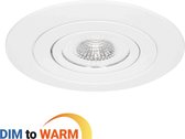 Ledmatters - Inbouwspot Wit - Dimbaar - 5 watt - 300 Lumen - 1800-2700 Kelvin - Dim to Warm - IP44 Badkamerverlichting