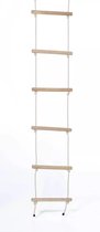 DICE Houten Touwsportladder - Klimladder met Beige Touw