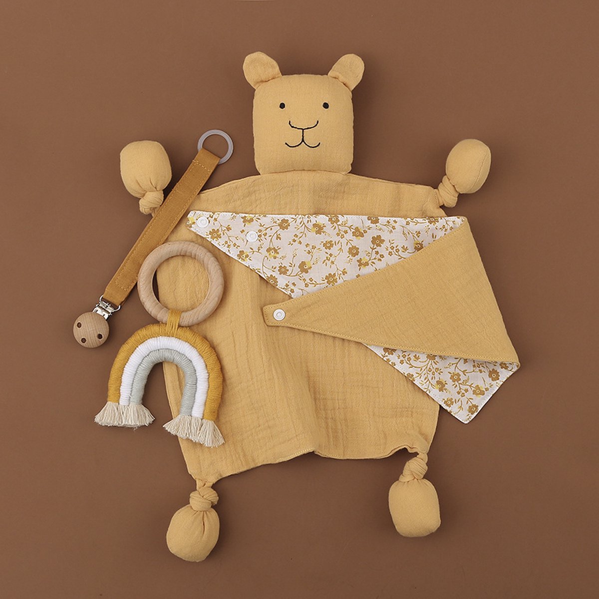 Goedkoopste Dutsi - Trendy Bohemian Baby Cadeauset in Warme Mosterdgeeltinten