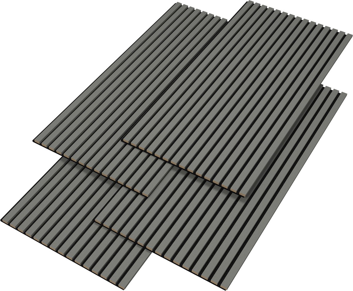 Akoestisch Wandpaneel Vang set van 4 mdf 2,88 m² eiken lichtgrijs