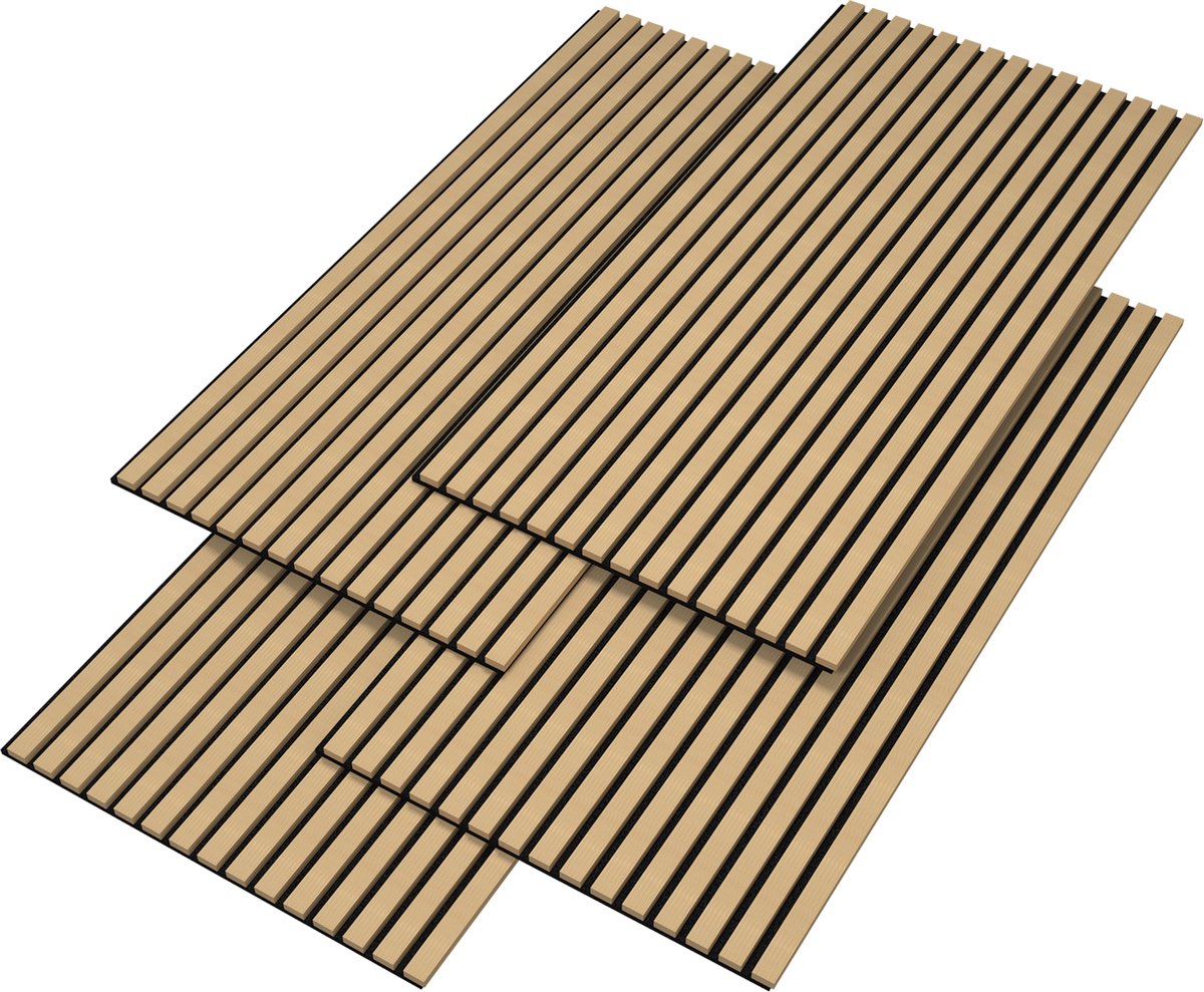 Akoestisch Wandpaneel Vang set van 4 mdf 2,88 m² eiken licht