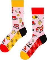 1 Paar Verschillende sokken voor vrouwen/dames maat 36-41 - BFF, Girlpower, Lippenstift, Girl Boss - Grappige sokken dames