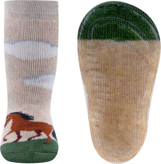Ewers antislip sokken Paarden - Zandkleurig