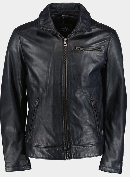 Foto: Donders jas leather jacket 52434 blue night 790 mannen maat 56