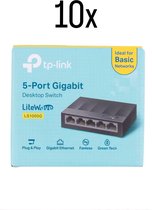 10x TP-Link LS1005G - Netwerk Switch - Unmanaged - 5 poorten