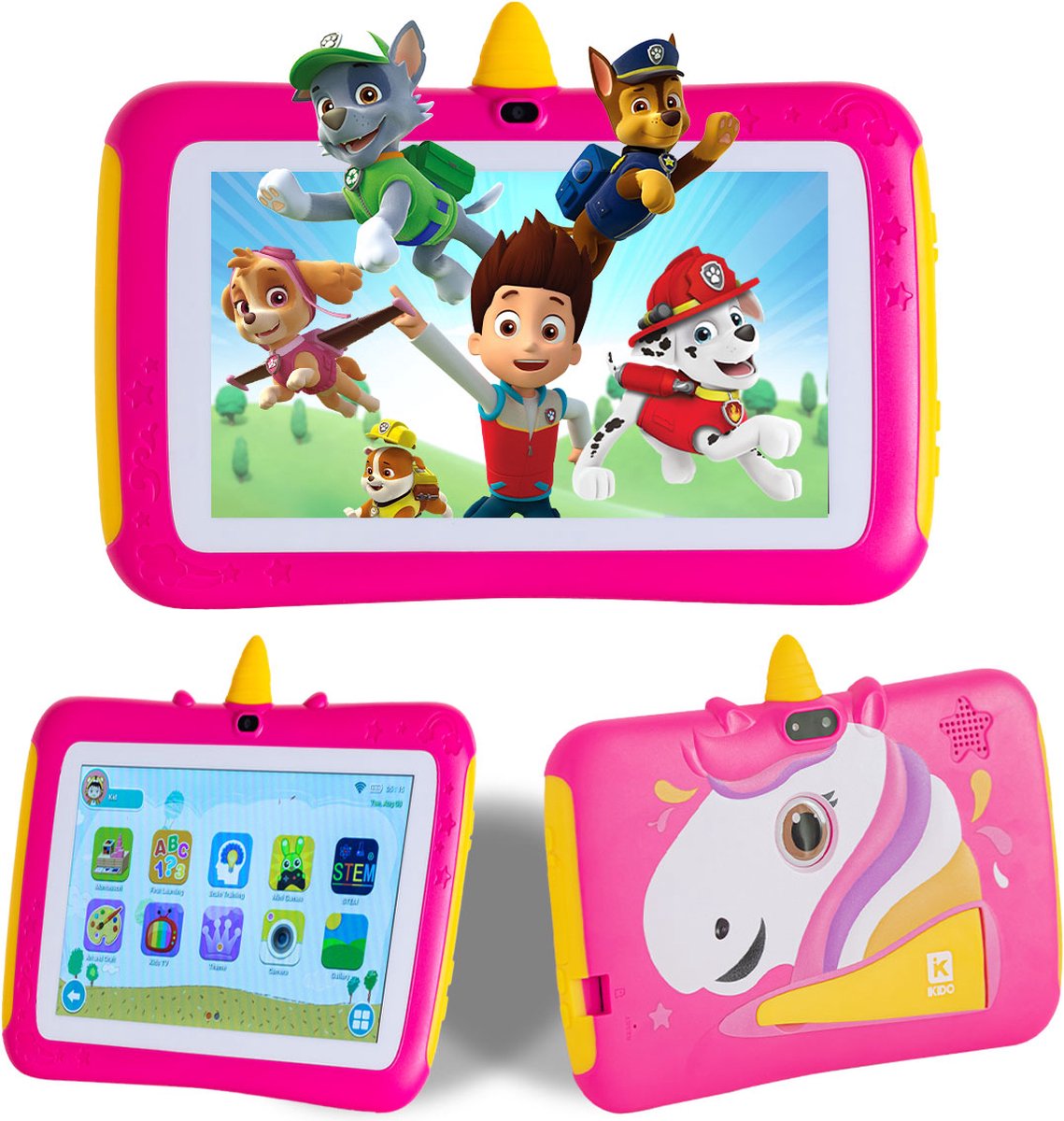 K IKIDO 7 inch WIFI Tablet PC voor kinderen - Leren Kinderen Tablet - IPS-oogbeschermingsscherm - ouderlijk toezicht - Meertalig - het beste cadeau voor kinderen - Eenhoorn - Jongens en meisjes - Roze