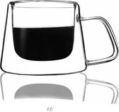 Dubbelwandige Glazen - 200 ml - Set van 6 - Koffieglazen - Theeglas - Cappuccino Glazen - Glas
