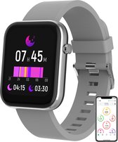 Denver Smartwatch Dames & Heren - Voor Android & iOS - Sporthorloge - Hartslagmeter - Bloeddrukmeter - Stappenteller - Saturatiemeter - Slaapmonitor - Social media activiteit - SW182 - Grijs