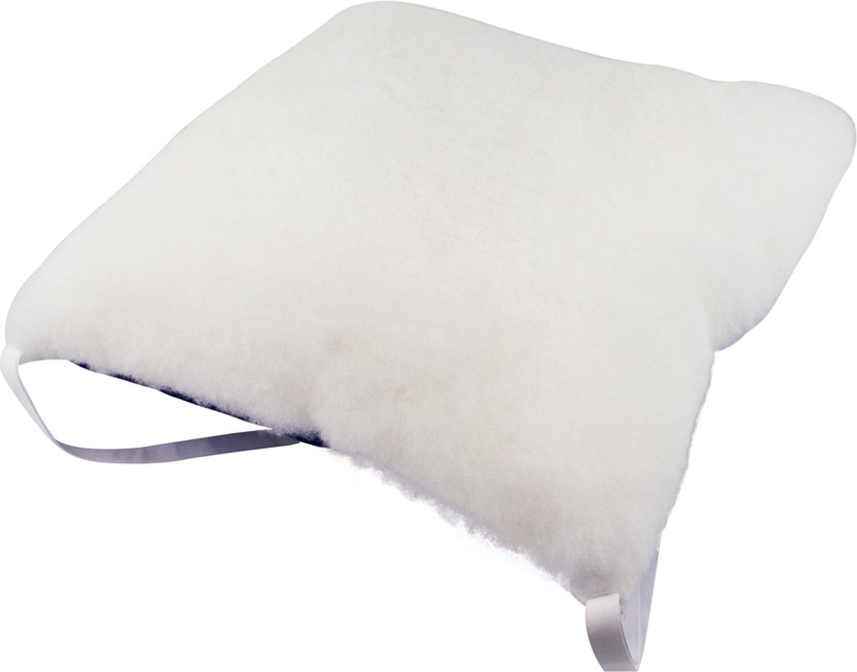 Mobiclinic - Anti-decubituskussen - 44x44 cm - kussen tegen doorzitten - Vierkant - voor Stoel - voor Bank - Rolstoel - Preventie van Drukzweren - Aambeien - Kleur Wit