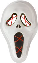 Fjesta LED Masker Scream – LED masker Halloween – Halloween Masker – Halloween Kostuum - Carnaval Masker – Kunststof – One Size – Rood LED Licht – 3 standen
