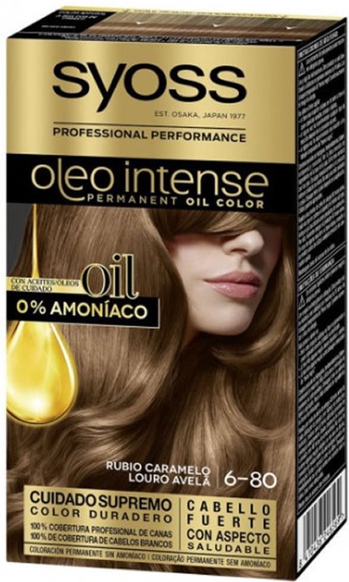Syoss Oleo Intense Met Dubbelwerkende Olietechnologie - 680 Rubio Caramelo