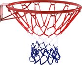 Basketbalring - Basketball - Basketbal ring - Basketbalnet - Basketballen - Rood/blauw/wit - Doorsnede 46 cm