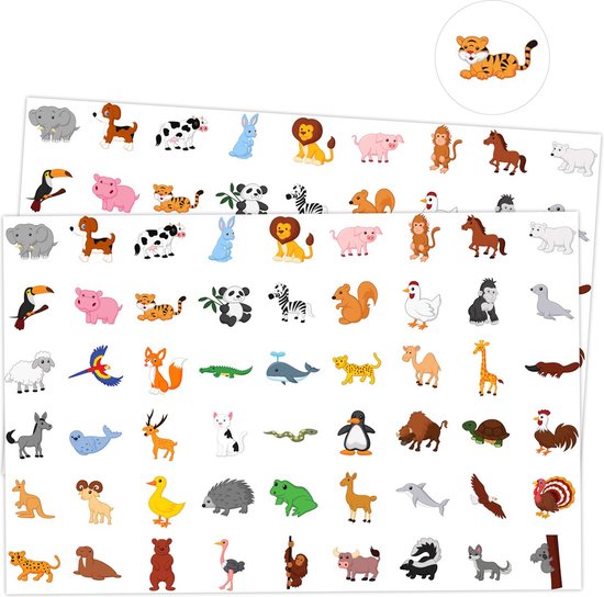 Foto: Stickervellen heel veel diertjes 108 stickers kinderstickers dierenstickers kleuterstickers hobbystickers goedkope stickers beloningsstickers stickers van diertjes dierentuin klein cadeautje kinderverjaardag kadootje kindercadeautje