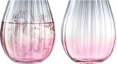 L.S.A. - Dusk Tumbler Glas 425 ml Set van 2 Stuks - Glas - Roze