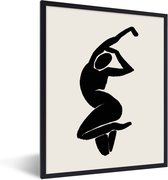 FrameYourWall® - Fotolijst met poster 30x40 - Vrouw - Abstract - Kunst - Zwart wit - Fotokader van hout - Kaders en lijsten - Houten fotolijstje - Wissellijst voor muurposter - Picture en photo frame - Posterlijst - Fotohouder