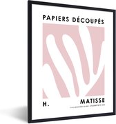 FrameYourWall® - Fotolijst met poster 30x40 - Matisse - Abstract - Roze - Moderne kunst - Fotokader van hout - Kaders en lijsten - Houten fotolijstje - Wissellijst voor muurposter - Picture en photo frame - Posterlijst - Fotohouder