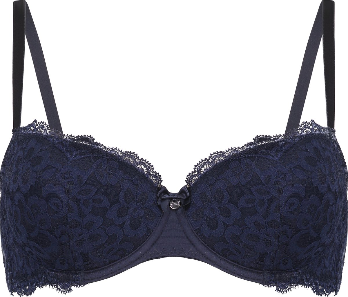 Hunkem ller Dames Lingerie Voorgevormde Beugel Bh Marine Blauw Maat 