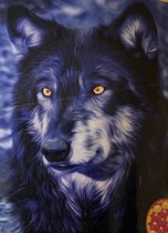 TOPMO - The Blue Wolf - Diamond painting- HQ Diamond Painting pakket - VOLLEDIG dekkend - Diamant Schilderen - voor Volwassenen – ROND- 40X50CM