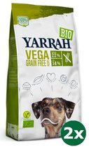 2x2 kg Yarrah dog biologische brokken vega ultra sensitive graanvrij hondenvoer