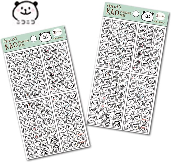 Kawaii Stickers - Kawaii Emoji Stickers - Japanse Stickers - Stickervellen - Kawaii Stickervellen - Bullet Journal Stickers - Planner Stickers - Stickervellen Volwassenen - Stickers Agenda - Agenda Stickers - Panda Emoji - Panda Stickers - Allemaalstickersenzo