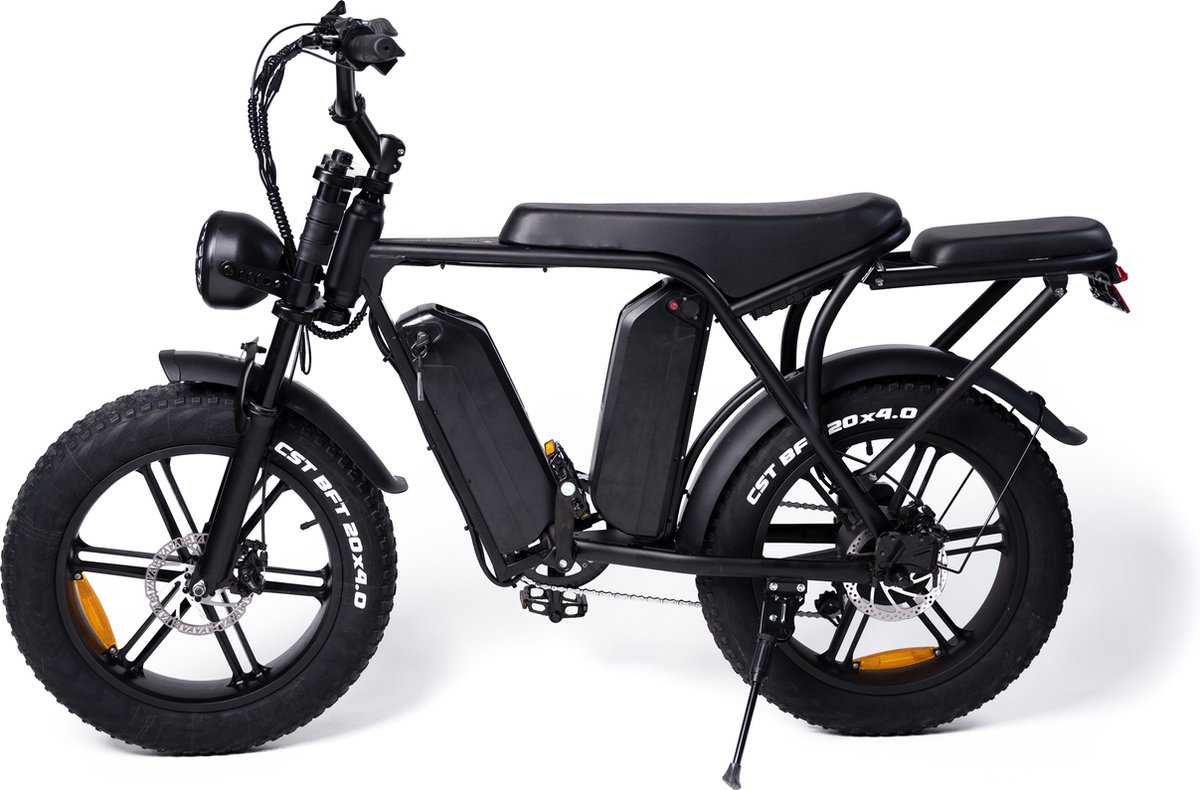 Fatbike V8 Plus Model - Fatbikeskopen.nl - Zwart - Hydraulic - Dubbele Accu - Elektrische Fatbikes - Elektrische Fiets - E Bike - 250 Watt