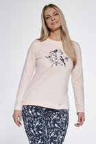 Cornette Katoenen Pyjama Dames Volwassenen Lange Mouw Lange Broek Plus Size Birdie 768/363 XXL