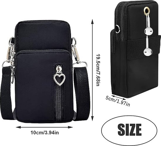 Dasellfa Mobiele telefoon om te hangen, schoudertas dames, tas schoudertas dames klein, vrouwen crossbody bag dames strandtas, modieuze mobiele telefoon schoudertas met lange riem meisjes, Kaki, 18 x