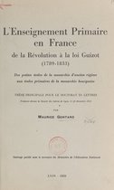 L'enseignement primaire en France, de la Révolution à la loi Guizot, 1789-1833