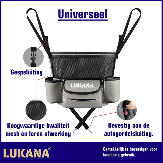 Lukana Universele Auto Organizer met Bekerhouders - Multifunctioneel - Autostoel Organizer - Achterbank - Lukana