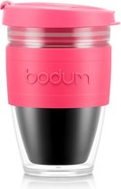 Bodum | Gobelet de voyage avec couvercle / Joycup | Plastique à double paroi | 0,25 L | Rose / transparent