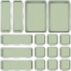 Lade-organizerset 16 stuks lade-inzetstukken, opbergbox eendelig scheidingssysteem keuken bureau gebruiksvoorwerpen (groen)