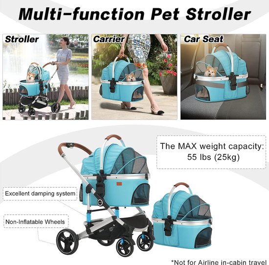 Hondentrolley 2-in-1 hondenbuggy, hondenbox, transporttas, opvouwbaar tot 20  kg,... | bol