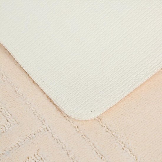 Badmat - Mat Voor In De Badkamer Anti-slip Griekse Stijl Set Van 2 Badmatten Inclusief 1 Mat 50 80 Cm En 1 Toiletmat 50 40 Cm Cream