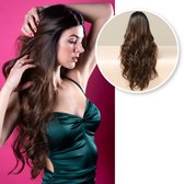Perruque Marron Lace Front Wig - Cheveux Longs Ondulés - Ajustable - Perruques Femme - Marron - 65 cm