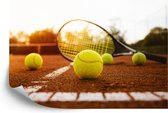 Papier Papier peint photo Raquette de tennis sur le terrain