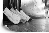 Fotobehang Zwart-Witte Hockeysticks