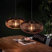 PW-Collection - 2x Disk wire copper twist Hanglamp - E27 Fitting - Donker bruin ; Koper - Hanglampen Eetkamer, Woonkamer, Industrieel, Plafondlamp, Slaapkamer, Designlamp voor Binnen