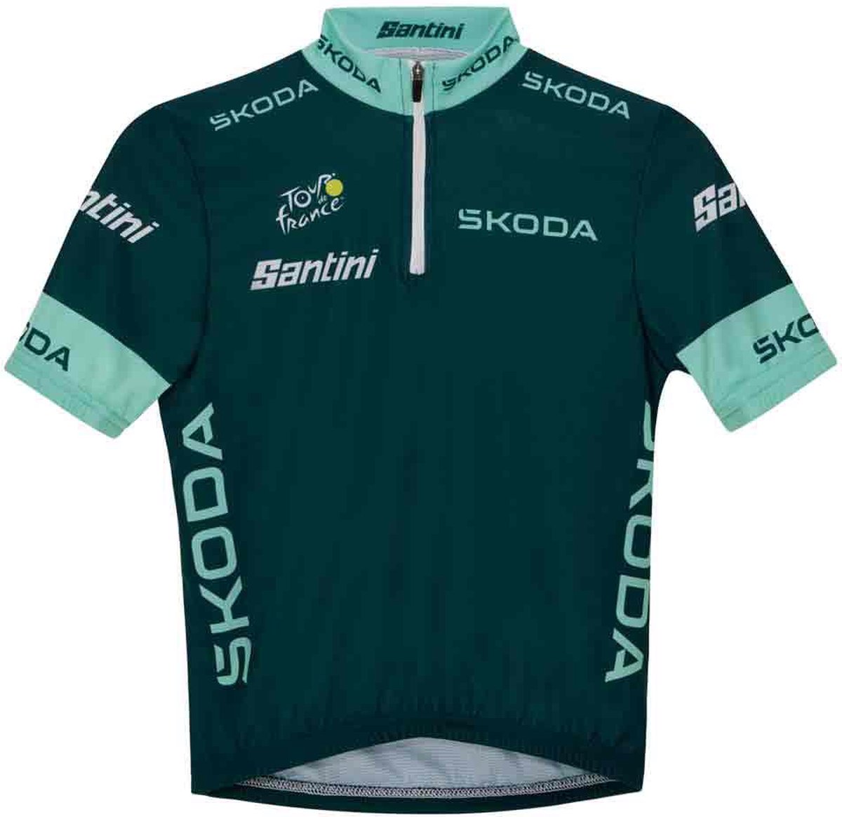Santini Tour De France Official Best Sprinter Korte Mouw Wielertrui Groen 13 Years Kinderen
