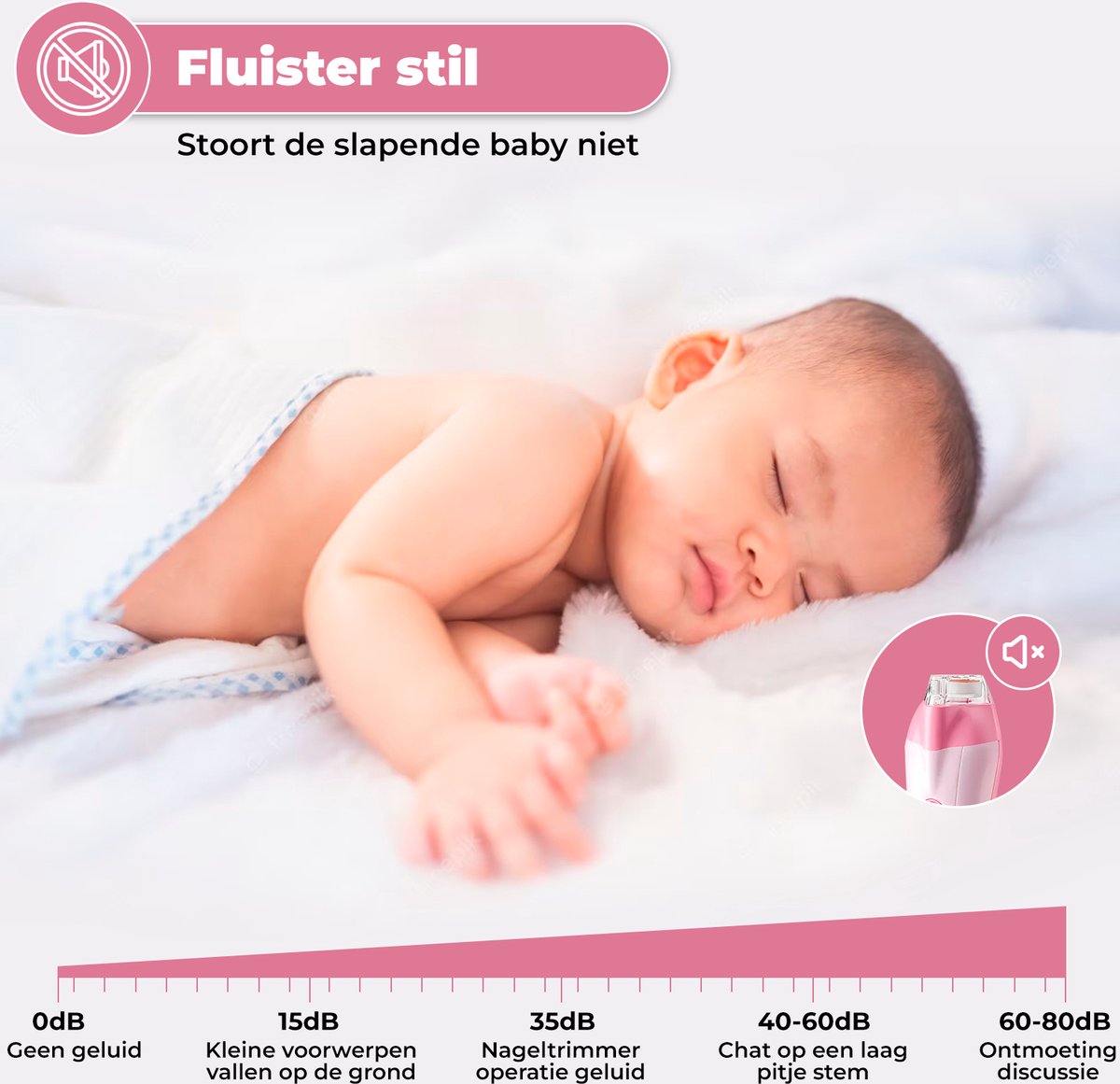 Luxegoed - Nagelvijl set - Nagel vijl set - Electrische Baby Nagel Vijl - Veilig nagels verzorgen met LED licht for baby, peuter, kinderen en volwassenen - met 6 verschillende vijlen en verstelbare snelheden — cadeau in Verzorging - foto 8