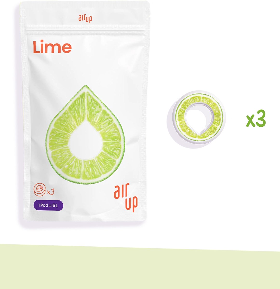 Air Up Lime Pods - Inclusief 3 pods - 23 refills - navulling - hydraterend - Air up - geurwater - vegan - bio