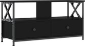 vidaXL - Tv-meubel - 90x33x45 - cm - bewerkt - hout - en - ijzer - zwart