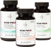 MOM PWDR Zwangerschap Vitaminen & Mineralen - New Mom - Voor fysieke en mentale herstel na de bevalling - Mama multivitamine - Vegan Omega 3 - Calcium Magnesium - Voedingssupplement - 180 capsules