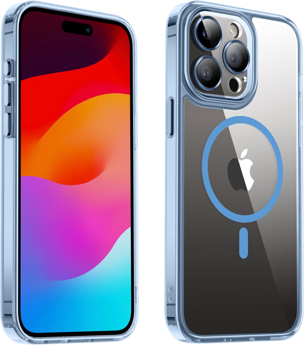 Valenta Back Cover Trend MagSafe iPhone 14 Pro - Lensbeschermer - Blauw