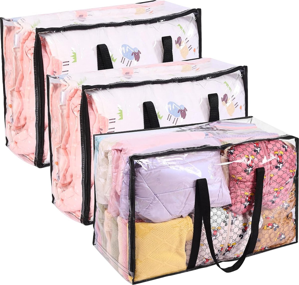 Sac de Rangement pour Vêtements de Grande Capacité avec Poignée Renforcée  Tissu Amélioré pour Couettes, avec