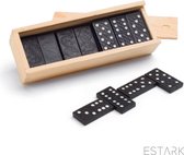 Jeu de dominos ESTARK® - Jeu de dominos en bois - Édition Luxe - 30 pièces - dans une boîte en bois - avec règles du jeu - 16CM - Jeu de dominos - Jeu de société - DOMINO