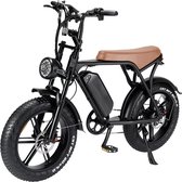 Comfort Inz V8 5.0- Fatbike - Elektrische Fiets - E Bike - Hydraulische Remmen Model - 15 Ah Accu 250W - Bruin Zadel